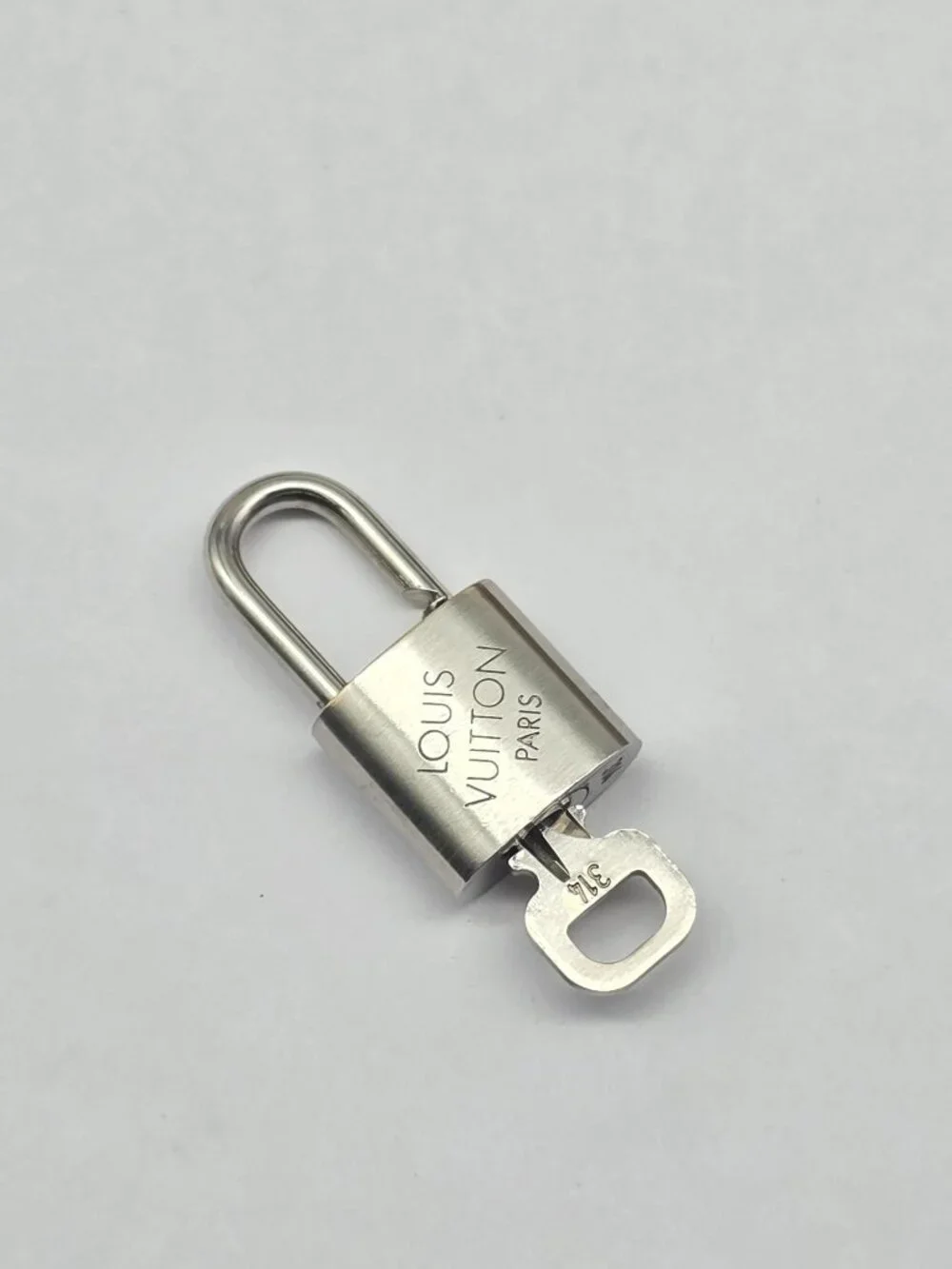 Authentic Louis Vuitton Silver Padlock & Key Set – Made in France #314